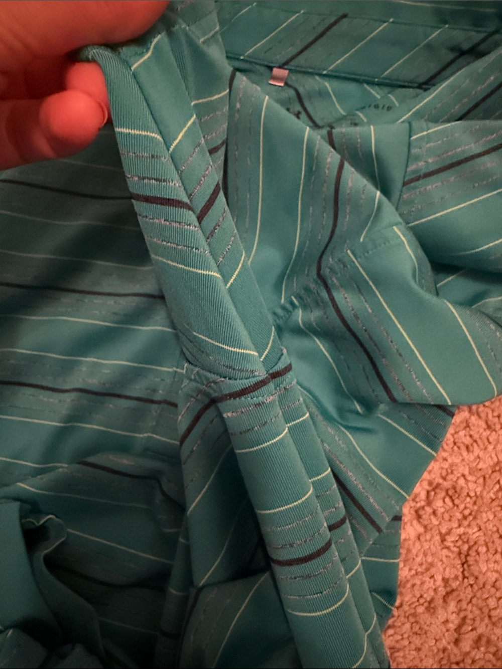 Under Armour Teal Striped Golf Polo - Picture 6 of 6